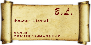 Boczor Lionel névjegykártya